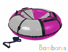 Надувная ватрушка (тюбинг) 110см "Классик" ТБ1К-110/БС, Nika баклажан/серебро с автокамерой, уп.1 | фото №0