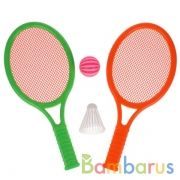 Набор ракетки дет. 35см, 2 шт., волан, мяч, в сетке в кор.2*72шт | фото №0