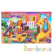 Конструктор "детская площадка", с фигурками, 129дет. в русс. кор. Город мастеров в кор.2*18шт | фото №0