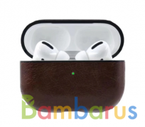 Чехол кожаный для наушников Apple AirPods Pro (Темно-коричневый) | фото №0