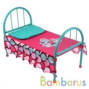 Кроватка "карапуз" металл в русс. упак. 46*24,5*32. подушка, матрас, в пак. в кор.12шт | фото №0