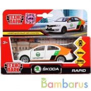 Машина металл SKODA rapid каршеринг 12см, откр.двери, багажник, инерц. в кор. Технопарк в кор.2*24шт | фото №0