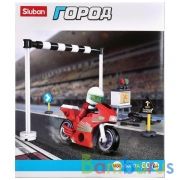 Конструктор пласт. мотоцикл с фигуркой, 60дет. в русс. кор. в кор.90шт | фото №0