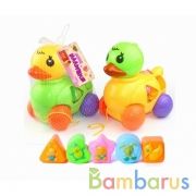 Каталка -сортер утка, цвет в ассорт. в сетке (русс. уп.) в кор.3*24шт | фото №0