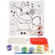 Набор д/тв-ва ЭНЧЕНТИМАЛС холст для росписи 15*15 см, стразы, шар.пласт. MultiArt в кор.48шт | фото №0