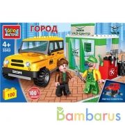 UAZ конструктор uaz HUNTER в автосервисе, 100 дет. (легко собрать) Город мастеров в кор.36шт | фото №0