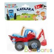 Игрушка деревянная Синий ТРАКТОР каталка 12 см, пакет с хедером Буратино в кор.18шт | фото №0