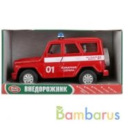 МАШИНА ИНЕРЦ. ПОЖАРНАЯ, СВЕТ+ЗВУК, ОТКРЫВ. ДВЕРИ, РУСС. СЕРИЯ 9076-E В РУСС. КОР. в кор.2*18шт | фото №0