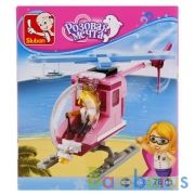 Конструктор пласт. вертолет с фигуркой, 78дет. в русс. кор. в кор.90шт | фото №0