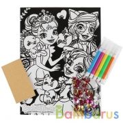 Набор д/тв-ва MultiArt Enchantimals Бархатная Аппликация (17х23см), 5 фломаст., пайетки в кор.50шт | фото №0