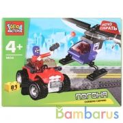 КОНСТРУКТОР "ГОРОД МАСТЕРОВ" ПОГОНЯ, "ЛЕГКО СОБРАТЬ" С ФИГУРКОЙ, 81ДЕТ. В РУСС. КОР. в кор.2*40шт | фото №0