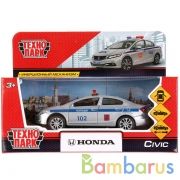 Машина металл "HONDA CIVIC ПОЛИЦИЯ", длина 12см, открыв. двери, инерц, в кор. Технопарк в кор.2*36шт | фото №0