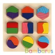 Игрушка деревянная вкладиш геометрика 15*15 см Буратино в кор.300шт | фото №0