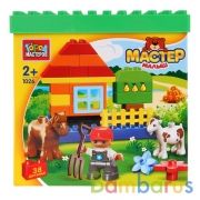 КОНСТРУКТОР "ГОРОД МАСТЕРОВ" БОЛЬШИЕ КУБИКИ: ФЕРМА, 38 дет. В РУСС. КОР. в кор.2*24шт | фото №0