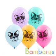 ШАРИК НАДУВНОЙ 14" С РИСУНКОМ С СОБАЧКИ УП-50ШТ | фото №0