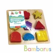 Игрушка деревянная вкладыш геометрика 12*12 см Буратино в кор.270шт | фото №0