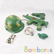 Набор оружия автомат+каска+аксесс. 99128 в сетке в кор.48шт | фото №0