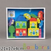 КОНСТРУКТОР "ЦВЕТНОЙ ГОРОДОК" 14ДЕТ. СИНИЙ в кор.20шт | фото №0