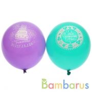 ШАРИК НАДУВНОЙ 12" С РИС. ПОЗДР С ДНЕМ РОЖДЕНИЯ УП-50ШТ | фото №0