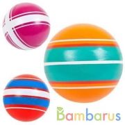 МЯЧ Д. 75ММ СЕРИЯ "ПОЛОСАТИКИ" РУЧНОЕ ОКРАШ. в кор.100шт | фото №0