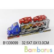 Трейлер инерц с 4-мя машинками, цвет в ассорт. в пласт. в кор.2*48шт | фото №0