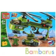 Конструктор армия: военный вертолет с танком, с фигуркой, 197дет в кор "Город мастеров" в кор.2*18шт | фото №0