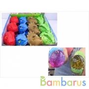 Игрушка жмяка "голова динозавра" 4 цвета  с глитером , в дисплее ИГРАЕМ ВМЕСТЕ уп-12шт в кор.12уп | фото №0