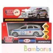 ТМ ТЕХНОПАРК. МАШИНА МЕТАЛЛ. KIA SORENTO PRIME ПОЛИЦИЯ 12СМ, ОТКРЫВ. ДВЕРИ, ИНЕРЦ В КОР в кор.2*24шт | фото №0