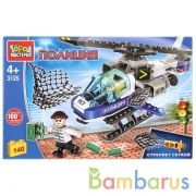 Конструктор "полицейский вертолет стреляющий сеткой", 140дет. в кор. Город мастеров в кор.2*40шт | фото №0