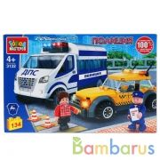 Конструктор "Город мастеров" газель:полицейский штрафует таксиста, 134дет. в русс. кор. в кор.2*18шт | фото №0