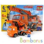 КОНСТРУКТОР "ГОРОД МАСТЕРОВ" КАМАЗ: КРАН С ФИГУРКОЙ В РУСС. КОР. в кор.2*18шт | фото №0