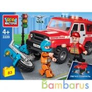 Конструктор uaz hanter: авария с мотоциклистом, 83 дет. (легко собрать) Город мастеров в кор.80шт | фото №0