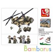 Конструктор пласт. вертолет с фигурками, 520дет. в русс. кор. в кор.8шт | фото №0