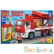 Конструктор "Город мастеров" камаз мобильный штаб пожарных, 151дет. в русс. кор. в кор.2*18шт | фото №0