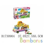 Конструктор пласт. фургон-пиццерия, с фигурками и аксесс., 414дет. в кор. в кор.12шт | фото №0