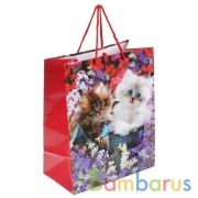 Пакет подарочный глянцевый котята, 26*32*14см в пак. Играем вместе уп-12шт в кор.6уп | фото №0