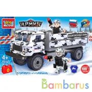 Группа ГАЗ конструктор газ-66 бортовой с солдатами, 102 дет. Город мастеров в кор.2*18шт | фото №0