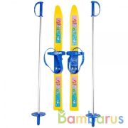 ЛЫЖИ ДЕТСКИЕ "ОЛИМПИК-СПОРТ" МИШКИ 66/75СМ, КРЕПЛЕНИЕ МЯГКОЕ ПЛАСТИК., С ПАЛКАМИ (В СЕТКЕ)в кор.12шт | фото №0