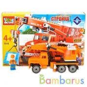 КОНСТРУКТОР "ГОРОД МАСТЕРОВ" УРАЛ: КРАН, С ФИГУРКОЙ, 119ДЕТ. В РУСС. КОР. в кор.2*18шт | фото №0