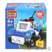 Конструктор полицейская МАШИНА, 21дет. Город мастеров в кор.2*120шт | фото №0