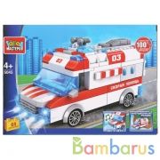 Конструктор машина скорой помощи (свет, звук, иннерция) 68дет. Город мастеров в кор.2*48шт | фото №0