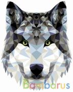 РИСОВАНИЕ ПО НОМЕРАМ НА ХОЛСТЕ, ВОЛК (ПОЛИГОНАЛЬНЫЙ СТИЛЬ) , РАЗМЕР 40*50 в кор.22шт | фото №0