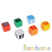 Игрушки пластизоль для купания "ИГРАЕМ ВМЕСТЕ" Кубики с цифрами (6шт) в сетке (русс уп) в кор.2*24шт | фото №0