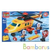 Конструктор "Город мастеров" вертолет скорой помощи, с фигурками, 124дет. в русс. кор. в кор.36шт | фото №0