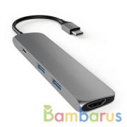 Переходник Satechi Slim Aluminum Type-C Multi-Port Adapter USB Type-C, 2хUSB 3.0, 4K HDMI (Серый) | фото №0