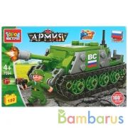 Конструктор "Город мастеров" армия: танк, с фигуркой, 180дет. в русс. кор. в кор.2*40шт | фото №0