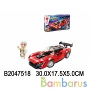 Конструктор пласт. машинка с фигуркой, 198дет. в кор. в кор.48шт | фото №0