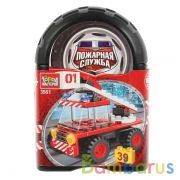 Конструктор "пожарная машина", 39дет. в банке (русс. уп.) Город мастеров в кор.72шт | фото №0