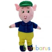 Игрушка мягкая "три поросенка" нуф-нуф в зел. кепке 26см, озвуч, в пак. МУЛЬТИ-ПУЛЬТИ в кор.24шт | фото №0