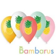 ШАРИК НАДУВНОЙ 12" С РИСУНКОМ АНАНАС  3 ЦВЕТА УП-25ШТ | фото №0